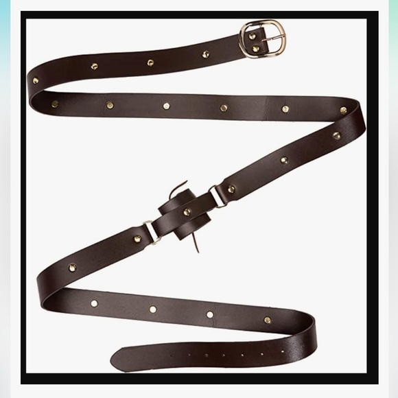 Viking Medieval Renaissance Faux Leather Belt with Sword Holster - Picture 2 of 4